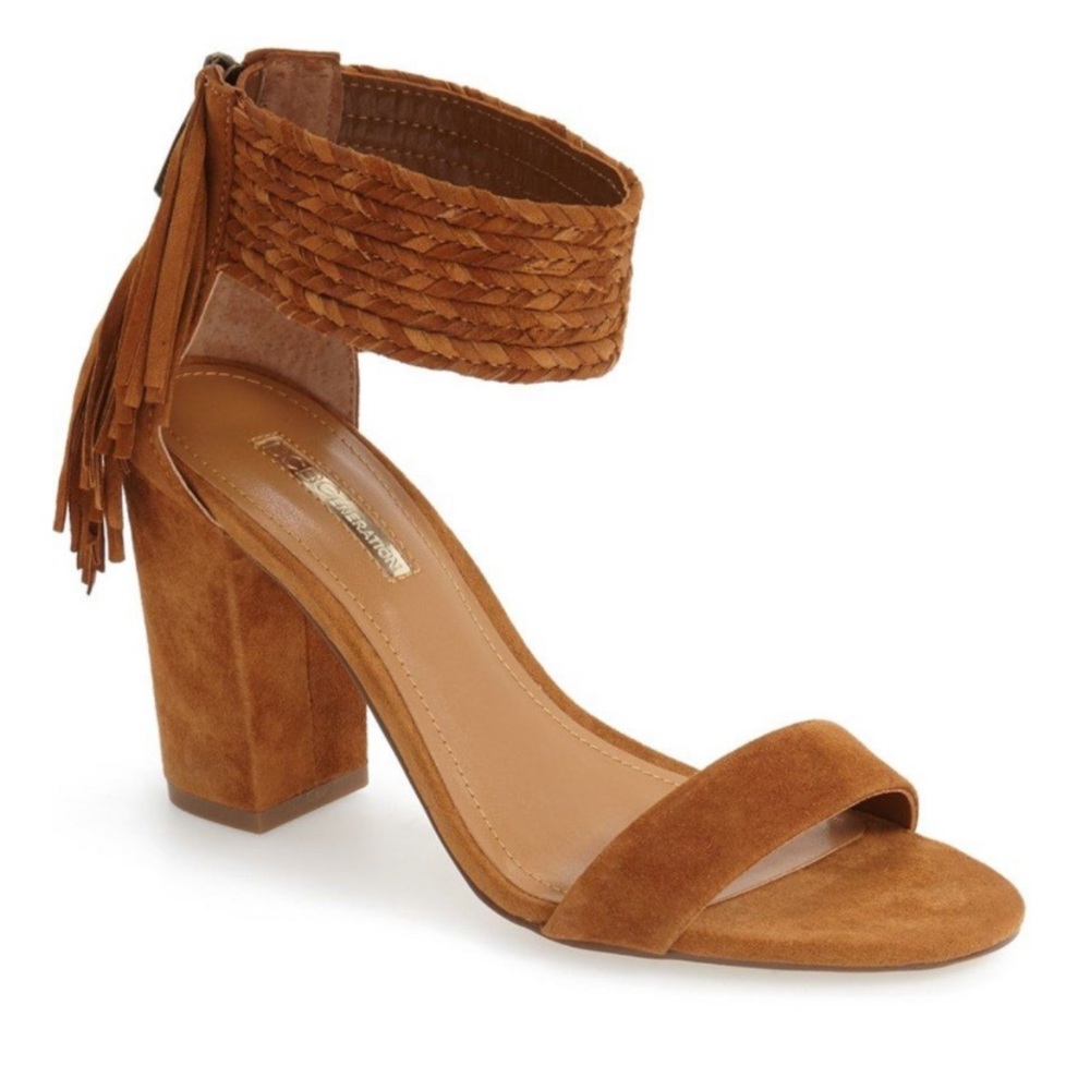 NWOT Suede Fringe Heels